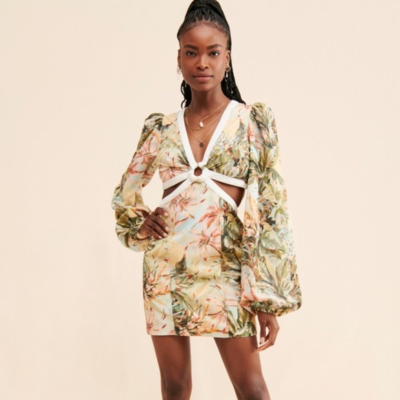Anthropologie Significant Other Madrid Floral CutOut Mini Dress blogger favorite - Picture 1 of 10